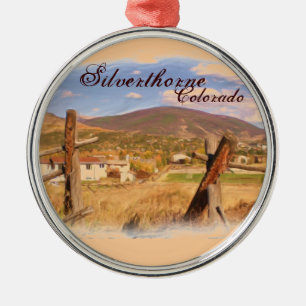 Rond Argenté Ornement rustique de scène de Silverthorne le