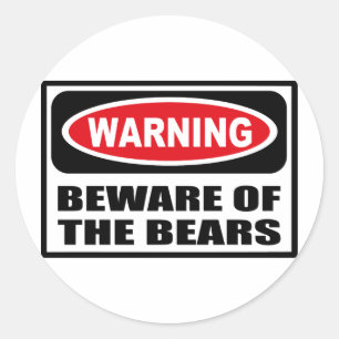 Rond ATTENTION À L'OURS Sticker