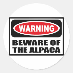 Rond ATTENTION AU Sticker ALPACA
