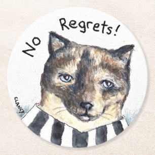 Rond Aucun dessous de verre de chat Regrets