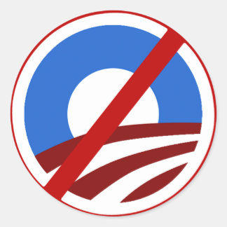Rond Aucun signe anti-Obama Sticker