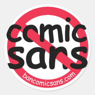 Rond Aucune feuille Comic Sans Sticker