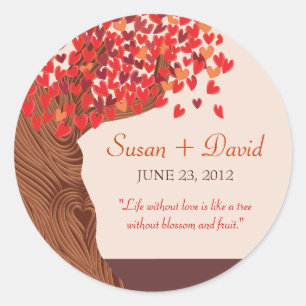 Rond Automne Amour Romantique Chêne Sticker Mariage Sce