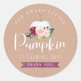 Rond Automne Citrouille Anniversaire Favoriser Sticker 