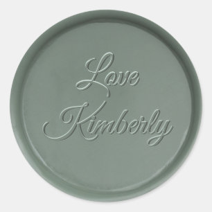 Rond Avec l'amour Sticker en cire foncée