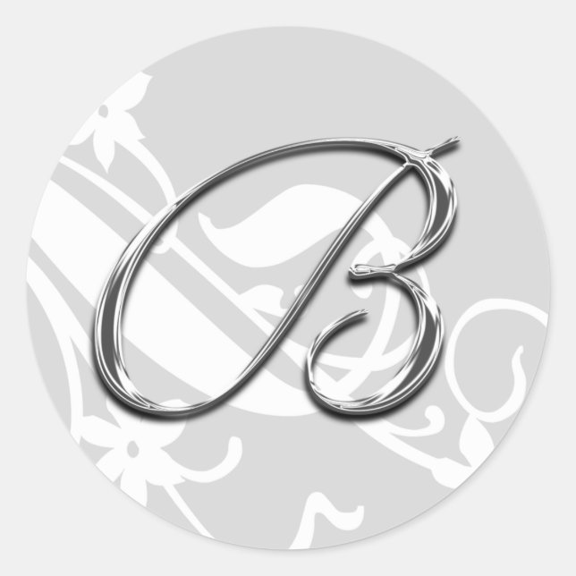 Rond B Monogramme Mariage Enveloppe Sticker (Devant)