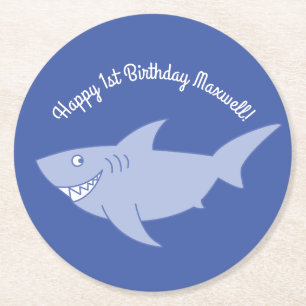 Rond Baby Shark 1er Birthday Party Dessous de verre