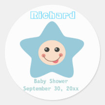 Baby shower Boy Sticker Invitation