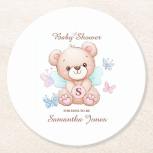 Rond Baby shower Dessous de verre papier personnalisé