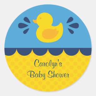 Rond Baby shower en caoutchouc Ducky Favoriser Sticker