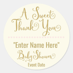 Rond BABY SHOWER STICKER   gentil merci