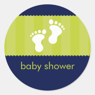 Rond BABY SHOWER STICKER :: pieds heureux 12