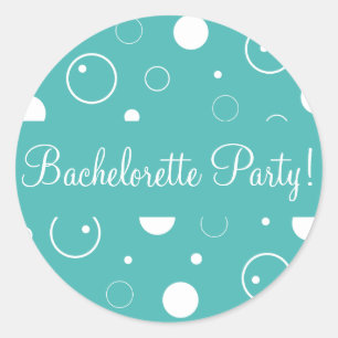 Rond Bachelorette Party Bubbles Enveloppe Sticker