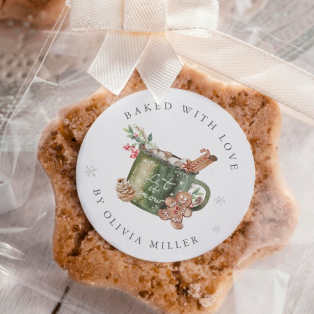 Rond Baked With Love Christmas Hot Cocoa Sticker (Créateur téléchargé)
