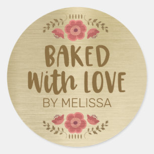 Rond Baked With Love Sticker