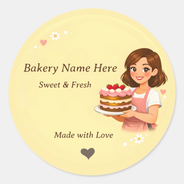 Rond Bakery logo Sticker - Custom Pastry Chef design  (Devant)