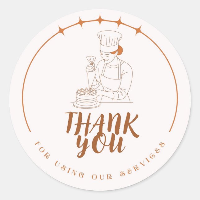 Rond Bakery Thank You for Using Our Services Sticker (Devant)