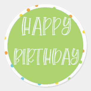 Rond Balise Bonne Anniversaire Sticker À petits pois Br