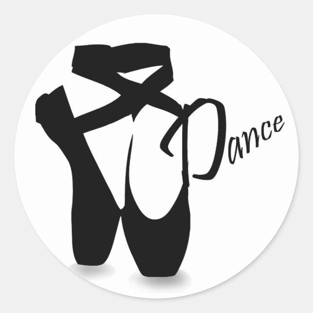 Rond Ballet Ballerina Black Pointe Chaussures Sticker d (Devant)