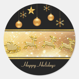 Rond Ballons de Noël Reindeer Sleigh Sticker de Noël