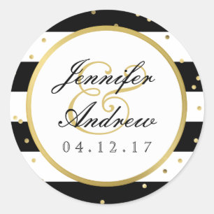 Rond Bandes étincelantes   Sticker de mariage élégant