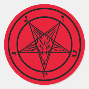 Rond Baphomet Pentagram Sticker satanique