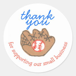 Rond Baseball petite entreprise merci sticker