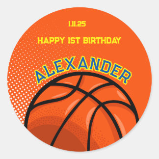 Rond Basket-ball Anniversaire Bash Sticker
