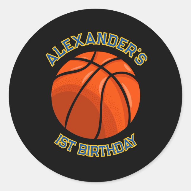 Rond Basket-ball Anniversaire Bash Sticker (Devant)