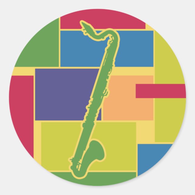 Rond Basse Clarinet Colorblocs Sticker (Devant)