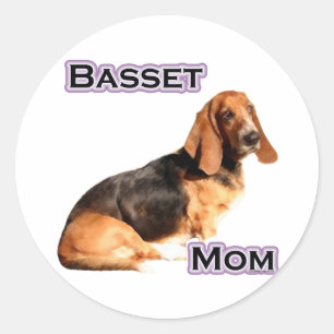 Rond Basset Hound Mom 4 - Sticker