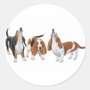 Rond Basset Hounds Sticker