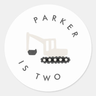 Rond Bâtiment Digger Anniversaire Partie Sticker minima