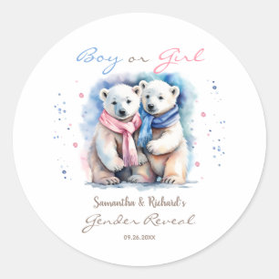 Rond Bear Cute Sexe Révéler Merci Favor Sticker