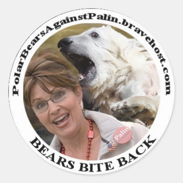Rond Bear Vs Palin Circle Sticker (Devant)