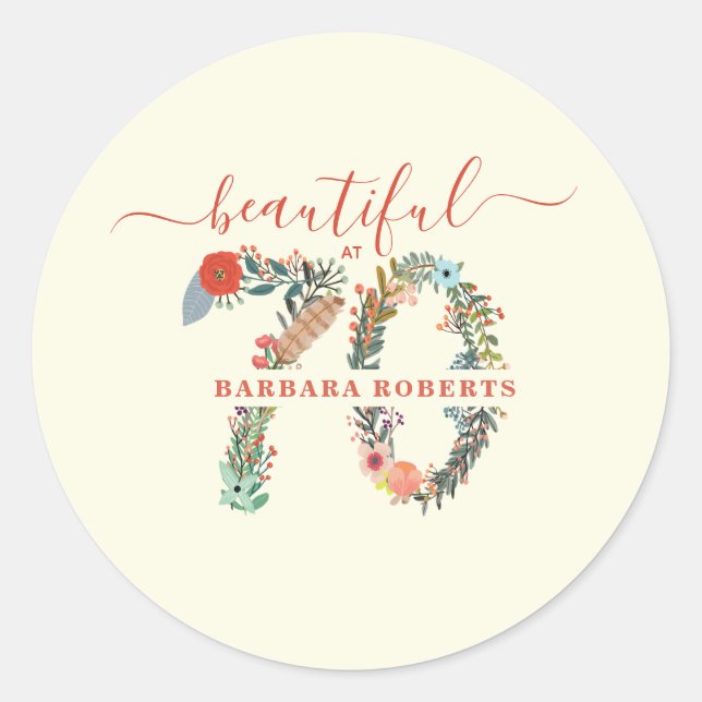 Rond Beau à 70 Anniversaire Sticker (Devant)