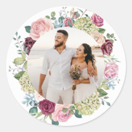 Rond Beau Rose Spray Mariage photo Sticker