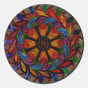 Rond Beau Sticker Mandala coloré