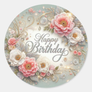 Rond Beauté Élégante : Un Étonnant Sticker Floral Anniv