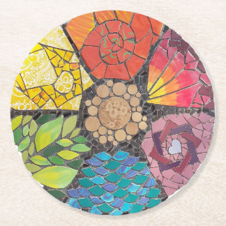 Rond Beaux Dessous de verre avec Mosaïque colorée