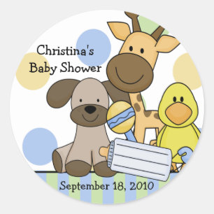 Rond Bébé Animaux Baby shower Sticker