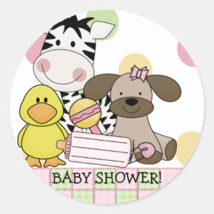 Rond Bébé Animaux Baby shower Sticker