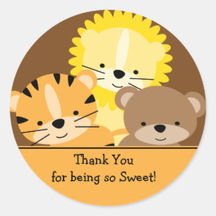 Rond Bébé Animaux Merci Sticker