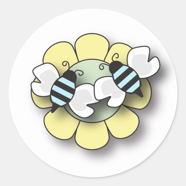 Rond Bébé Bee Twin Boys Sticker (Devant)