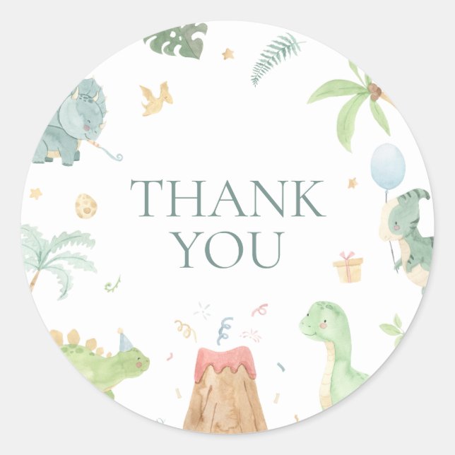 Rond Bébé Dino Merci Sticker (Devant)