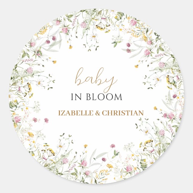 Rond Bébé en fleurs Sticker floral (Devant)