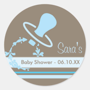 Rond Bébé Invitation ou Sticker Faveur - Pacifique
