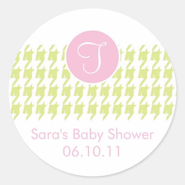 Rond Bébé Invitation ou Sticker préféré - Monogramme (Devant)
