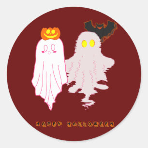 Rond Bébé mignon Fantômes Halloween Sticker