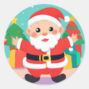 Rond Bébé Père Noël Jouer illustration Sticker